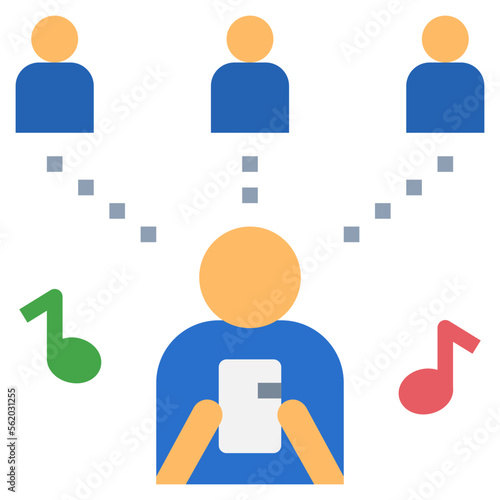 social isolation flat style icon