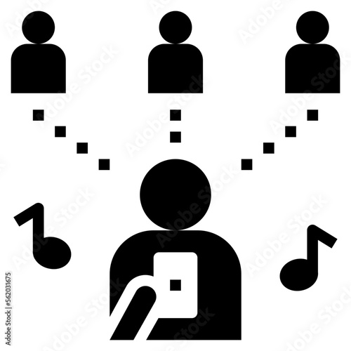 social isolation glyph style icon