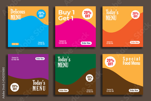 Social media post menu template. Great for restaurant, cafe, product marketing, sales promotion etc