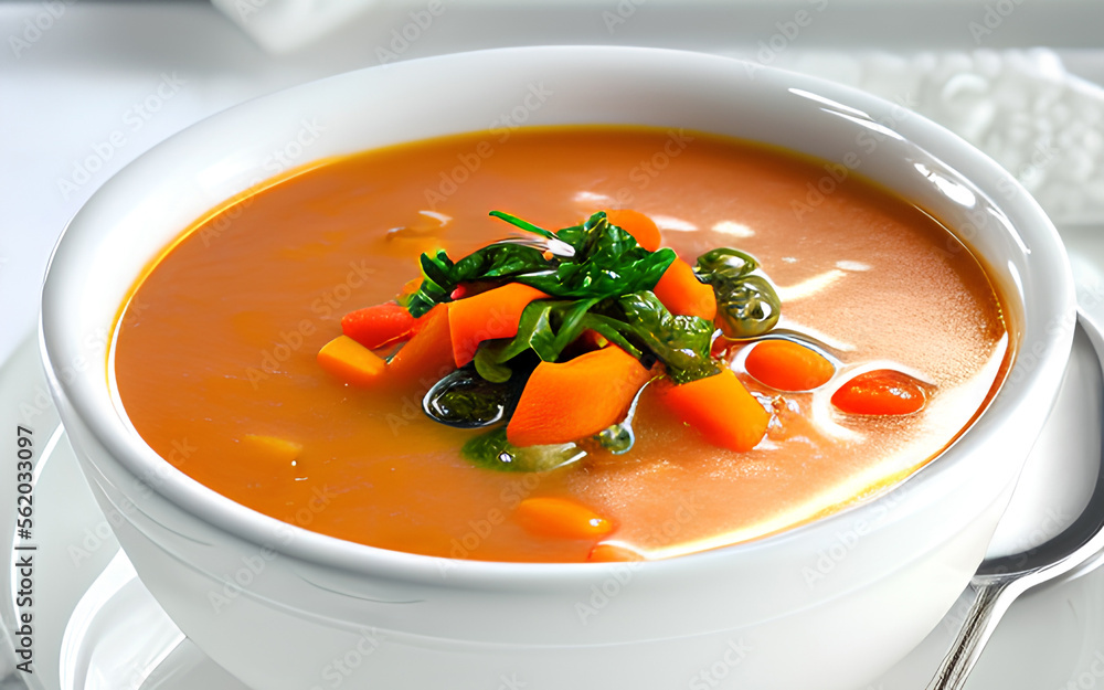Photo of bowl of vegetables soup Photo of bowl of vegetables soup