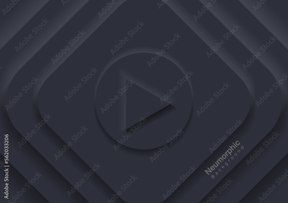Neumorphic Backgrounds and Backdrops Square pattern, black tone, layered, minimal style background, technology illustration, modern and business, template and banner assembly for products.