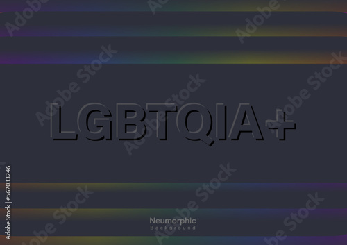 Neumorphic Backgrounds and Backdrops Square and 
LGBTQ pattern, black tone, layered, minimal style background, technology illustration, modern and business, template and banner assembly for products.