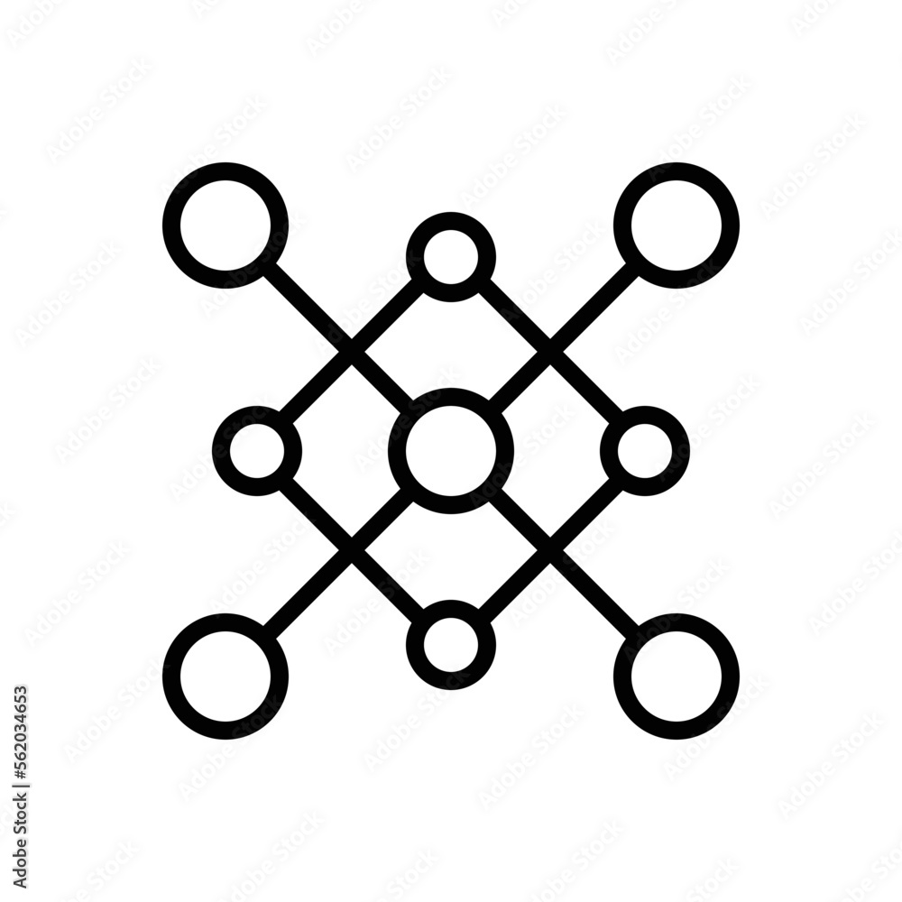 Black line icon for nodes Black line icon for nodes