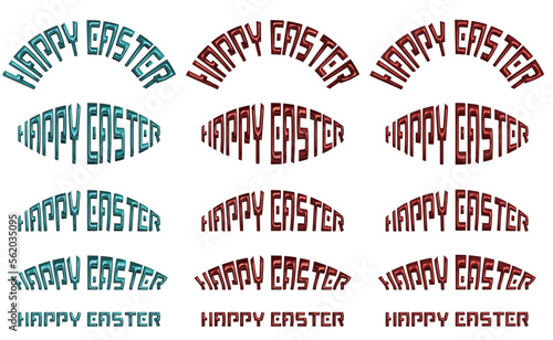 メタリック風のHAPPY EASTERの文字素材セット