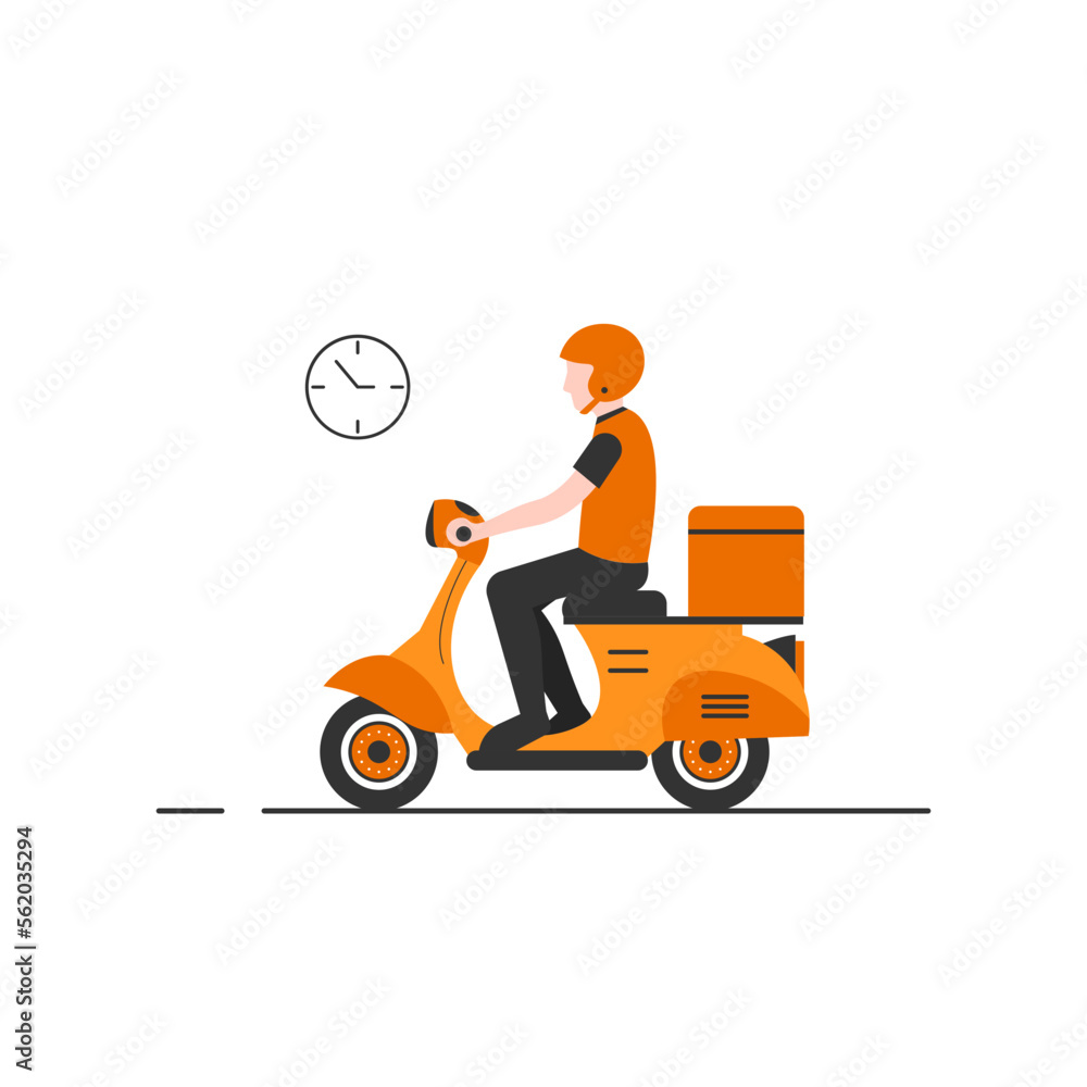Orange Flat Scooter Delivery Driver 3
