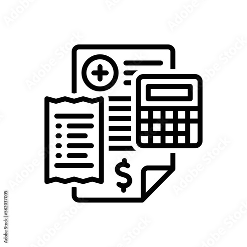 Black line icon for expenses