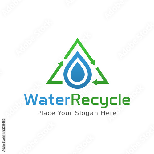 Water recycle vector logo template. This logo suitable for liquid, eco.
