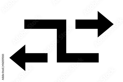 Free Download Black arrows with intersection icon. Shuffle icon. Random symbol. Vector isolated on white background. EPS 10 - GFXLoad