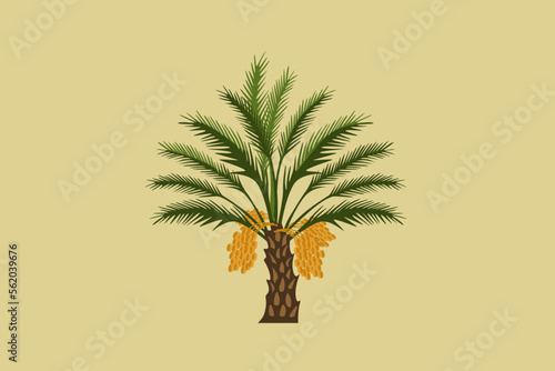 Illustration vector graphic of date palm tree