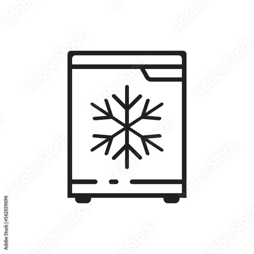 Refrigerator icon, logo isolated on white background