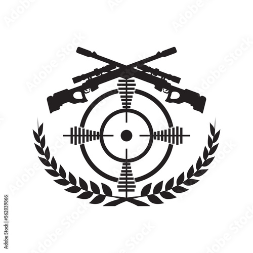 Gun target icon vector illustration template design