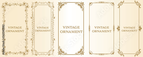 グラフィック素材: オリエント柄、アラベスク柄、アンティーク、飾り罫ビンテージのフレームのセット