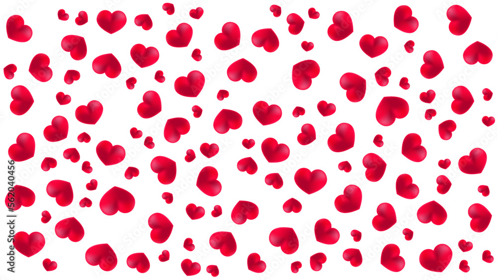 Red heart love shapes pattern background