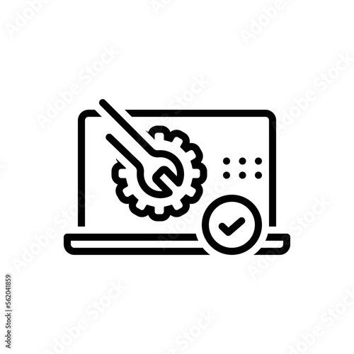 Black line icon for installed