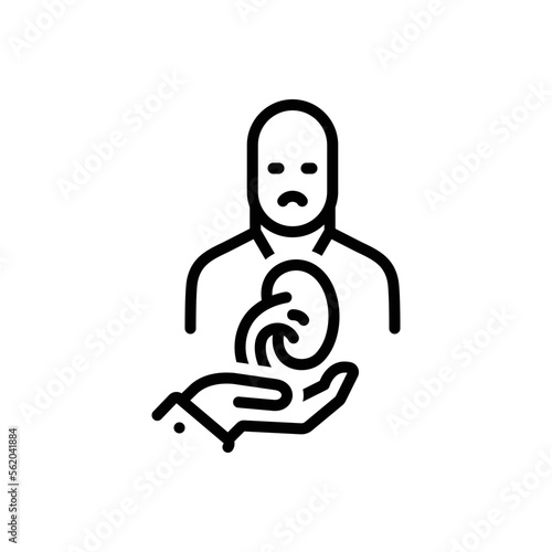 Black line icon for needed