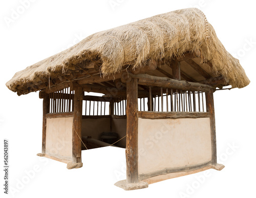 Fotografía Isolated PNG cutout of a traditional Korean barn on a transparent background, id