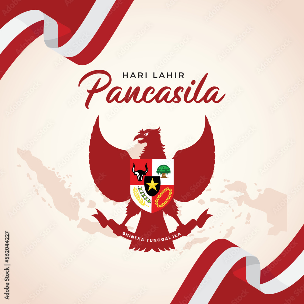 Hapyy birthday Pancasila day design template Hapyy birthday Pancasila day design template