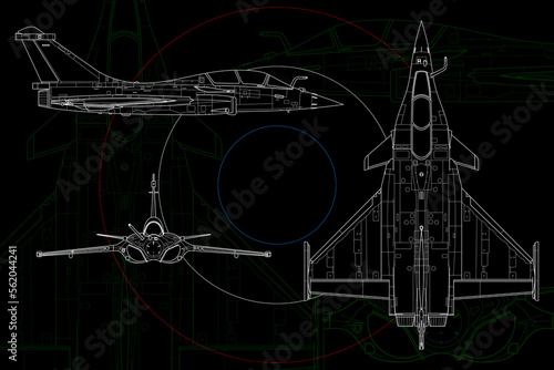 Planos de avión de combate moderno