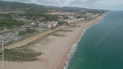 Wallpaper Mural Aerial images with drone of arenys de mar province of Barcelona touristic catalan town with huge beaches mediterranean sea Torontodigital.ca