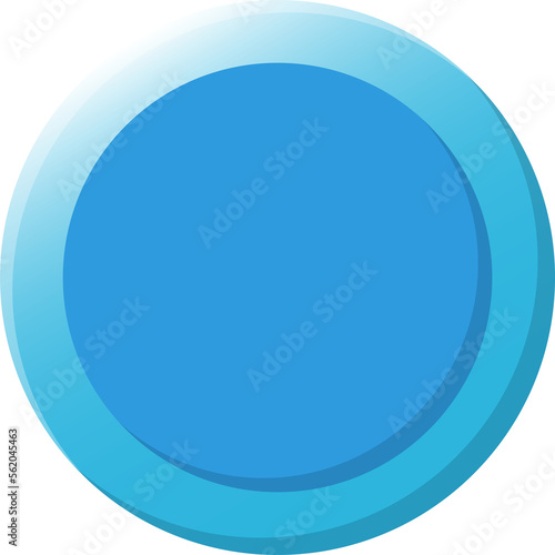Blue circle button, round sign