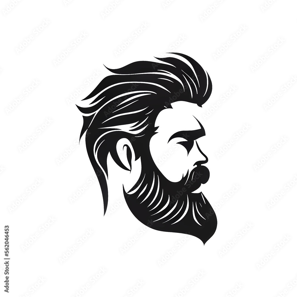Icon logo of a hipster man with glasses and a big beard. Icon logo of a hipster man with glasses and a big beard.
