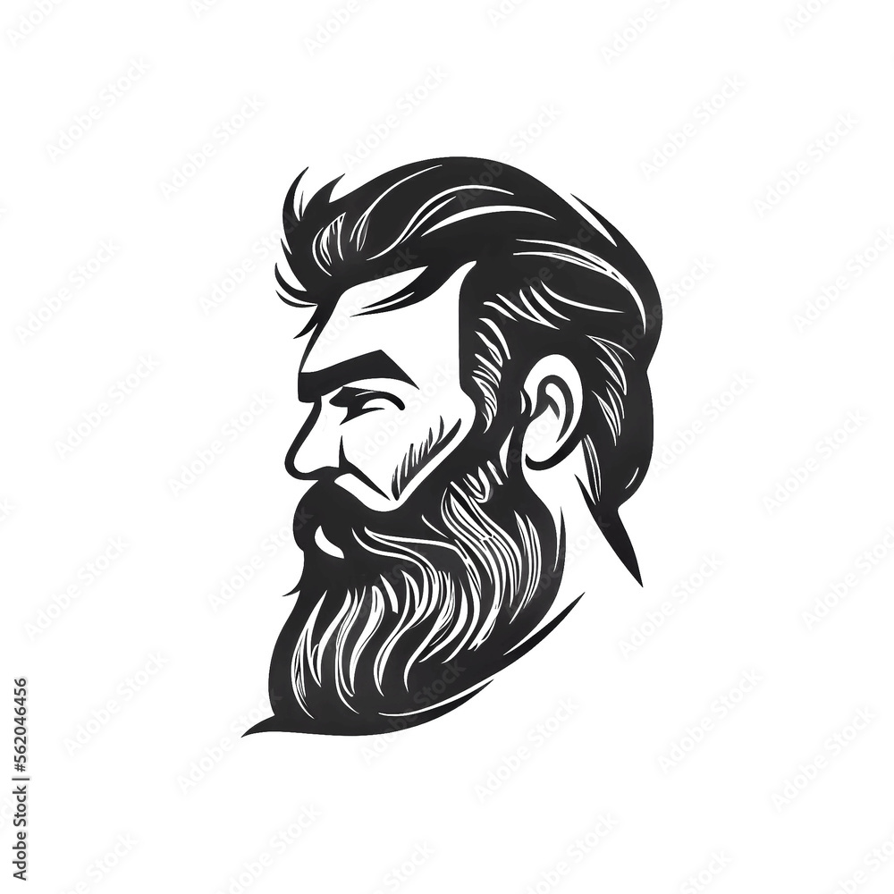 Icon logo of a hipster man with glasses and a big beard. Icon logo of a hipster man with glasses and a big beard.