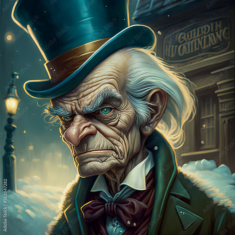 Portrait Of Ebenezer Scrooge From Charles Dicken s A Christmas Carol 