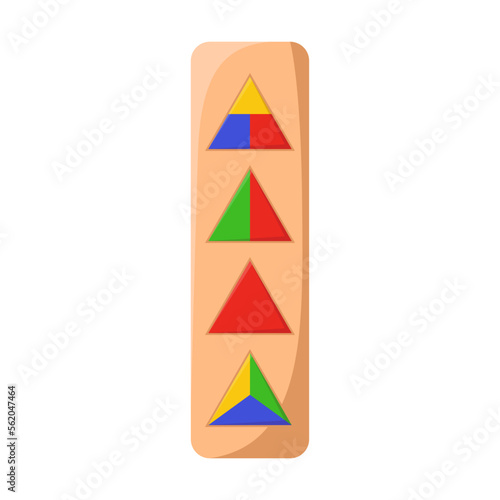 Φωτογραφία Geometric toy from wood for kindergarten, puzzles and block sorters on white background