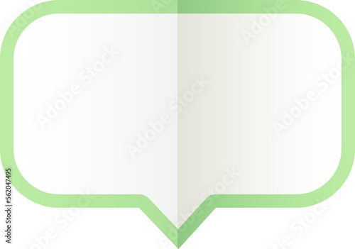 Green bubble speech box shape notes, sticky notes, post-it notes