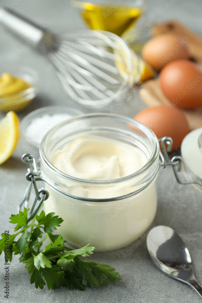 Concept of cooking egg sauce, mayonnaise sauce Concept of cooking egg sauce, mayonnaise sauce