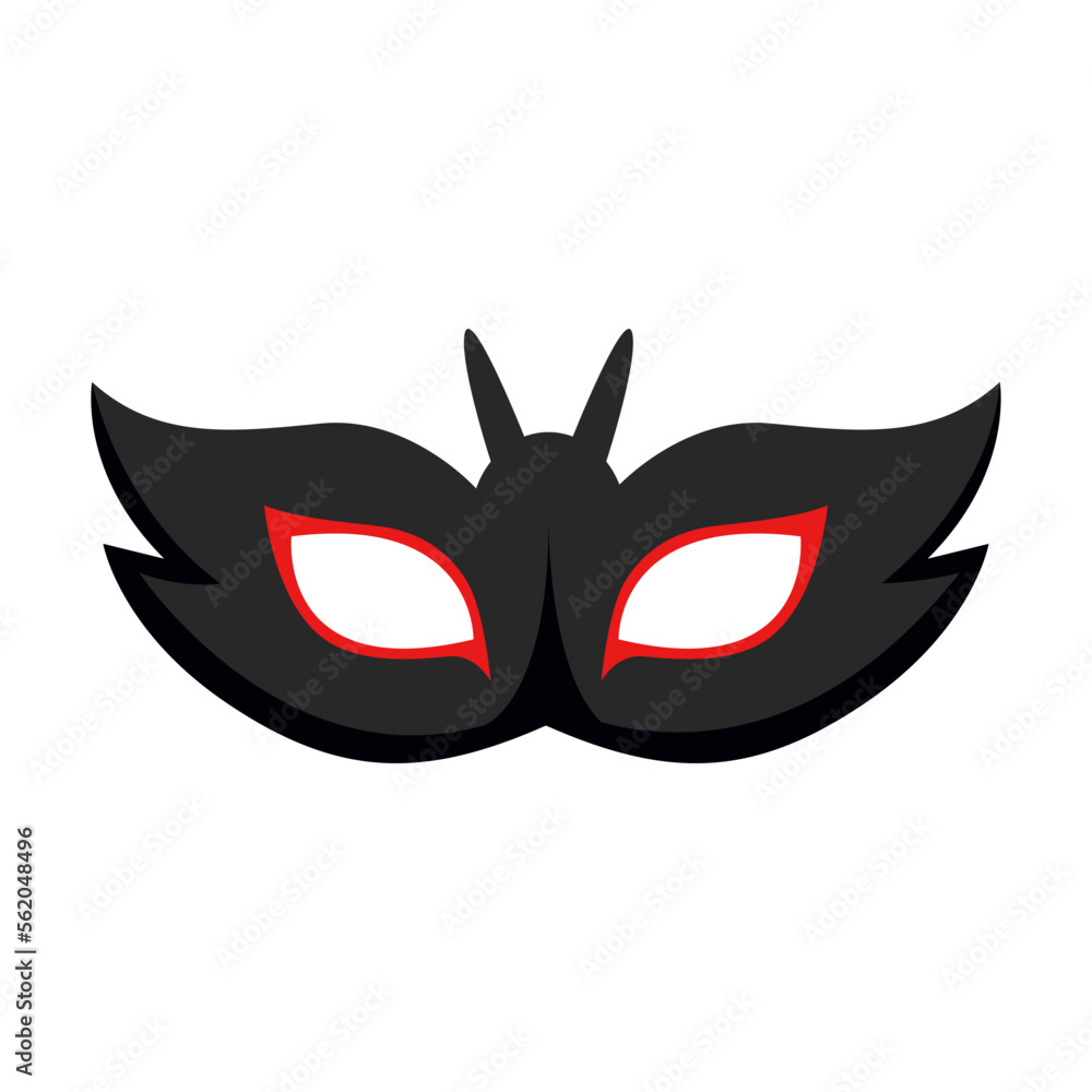 Design for creepy mask of bat with wings isolated on white background. Halloween mask for children vector illustration. Halloween, holidays concept Design for creepy mask of bat with wings isolated on white background. Halloween mask for children vector illustration. Halloween, holidays concept