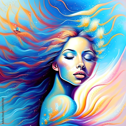 portrait of a colorful woman
