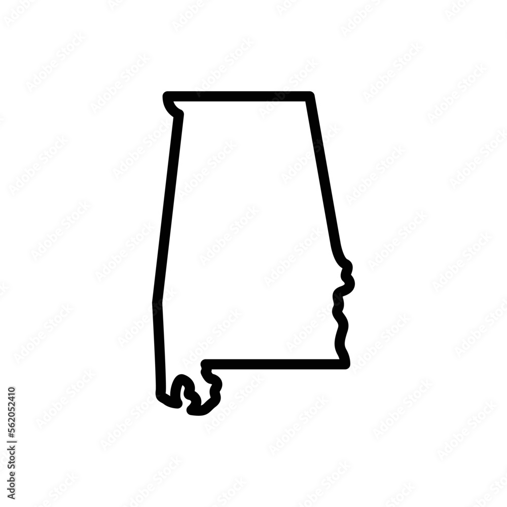 Black line icon for alabama Black line icon for alabama