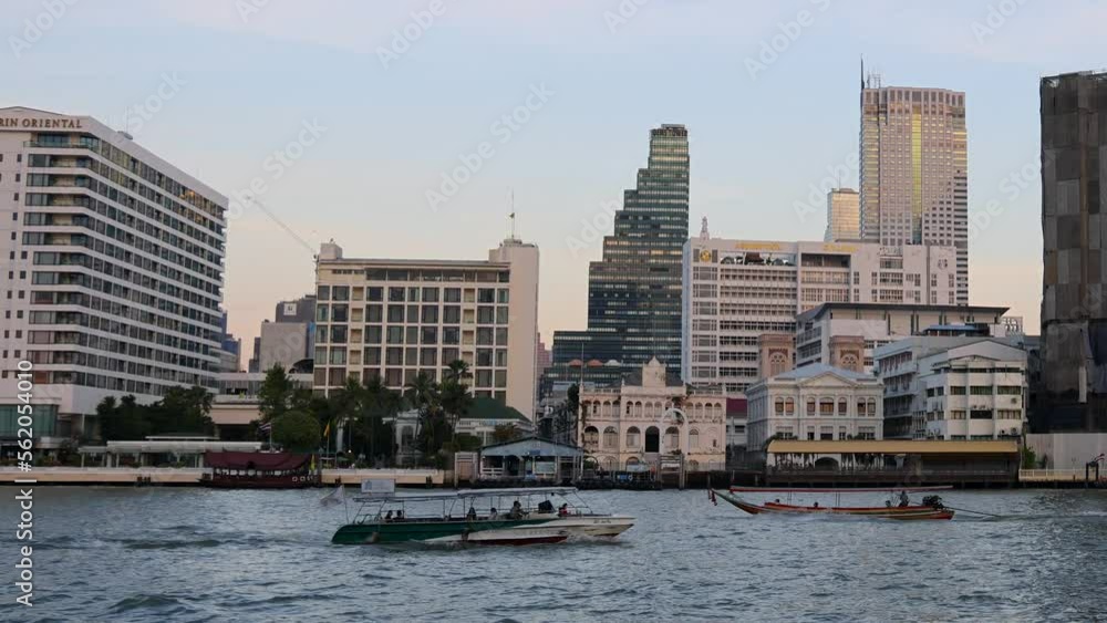 Bangkok, Thailand. December 29, 2022. Boat transport in Bangkok Bangkok, Thailand. December 29, 2022. Boat transport in Bangkok