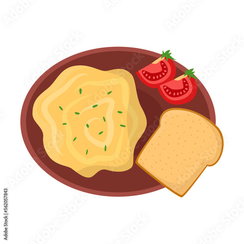 Drawing of Arabic bean paste in bowl isolated on white. Hummus and snack vector illustration. Food, nutrition concept