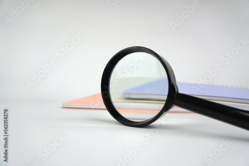 Magnifying Glass on White Background. Creativity Concept Photography. 