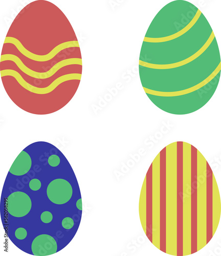 Easter eggs, vector. Colored Easter eggs with patterns.
