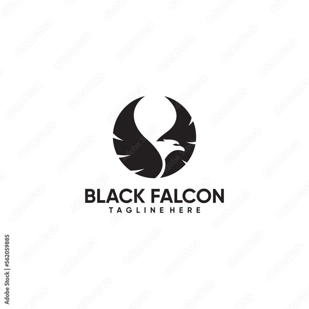 MODERN BLACK FALCON ILLUSTRATION VECTOR LOGO MODERN BLACK FALCON ILLUSTRATION VECTOR LOGO