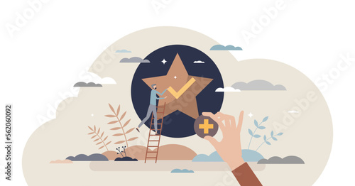 Added value as business service or product quality growth tiny person concept, transparent background. Additional satisfaction attachment for better user experience illustration.