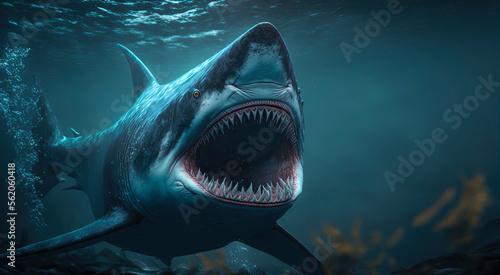 white shark attacking photo