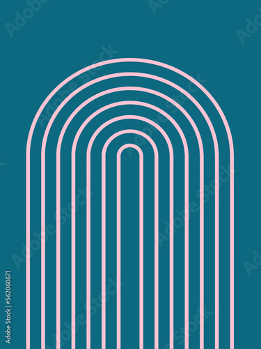 abstract background with stripes boho rainbow on blue