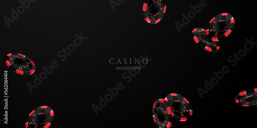 luxury 3d casino chips design background vector illustration