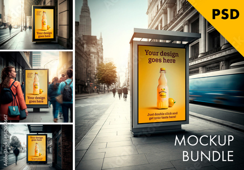 Outdoor poster mockup - generative ai