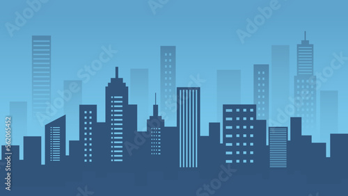 Cool City town silhouette background.