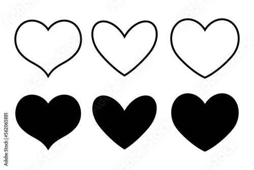 Vector set with hearts. Symbols of love. Valentine's day.