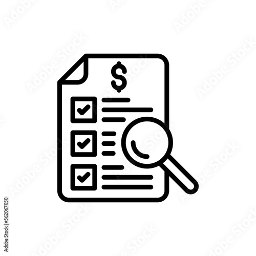 Auditing icon in vector. Logotype