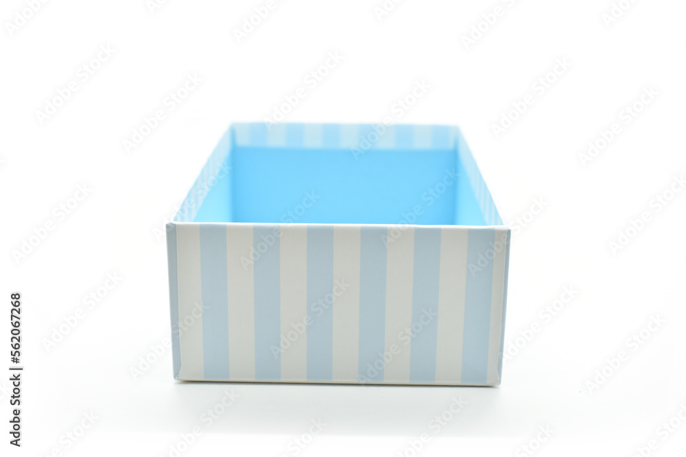 beautiful blue paper box on white background, package for design beautiful blue paper box on white background, package for design