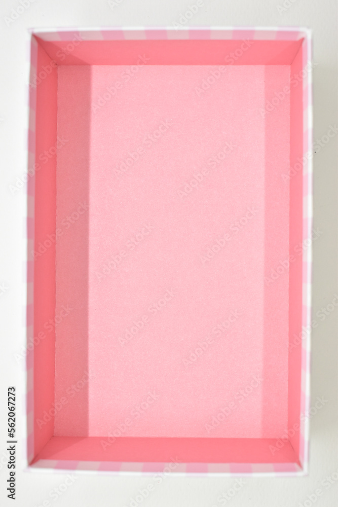 open beautiful pink box on white background, package for design open beautiful pink box on white background, package for design