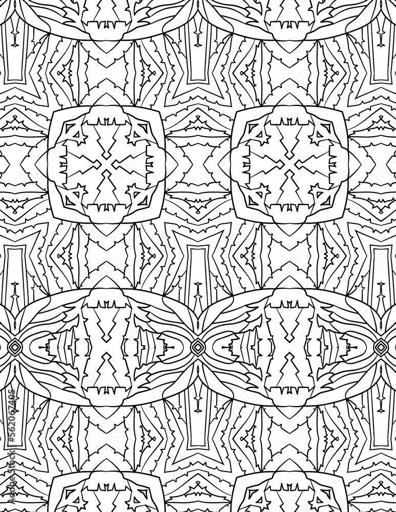 Fototapeta premium Black and white abstract geometric pattern