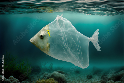 Obraz na plátně The concept of pollution in the ocean